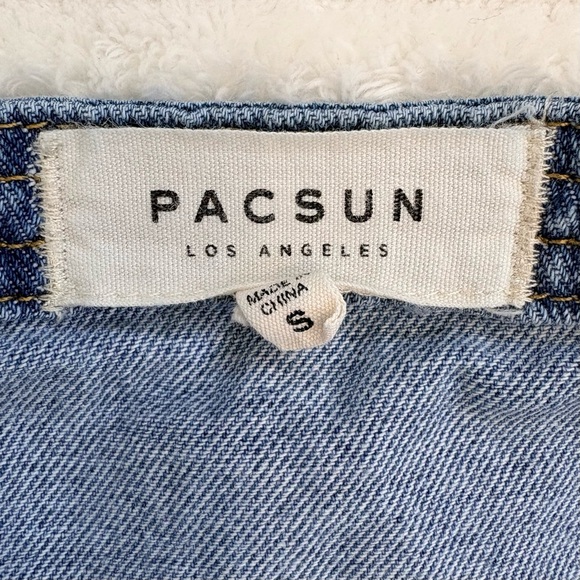 PacSun Denim Button Front Mini Dress Sweetheart Neckline Size Small - Picture 4 of 8